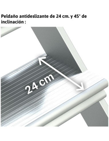 scalera para entreplantas y altillos| Inclinación 45º GS45-10 10 Peldaños