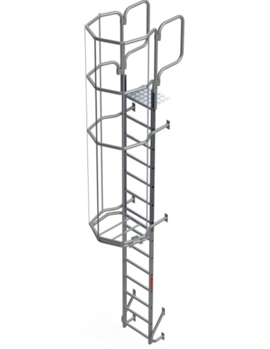 Escalera vertical de seguridad con jaula de protección SVS292