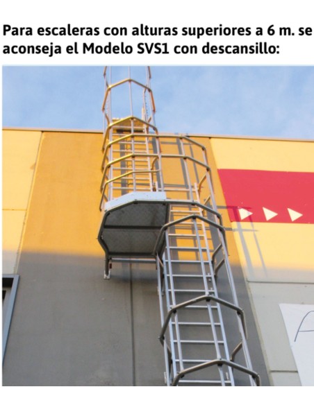 Escalera vertical de seguridad con jaula de protección SVS320