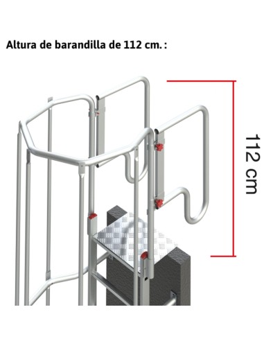 Escalera vertical de seguridad con jaula de protección SVS432