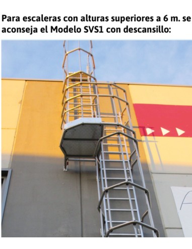Escalera vertical de seguridad con jaula de protección SVS852