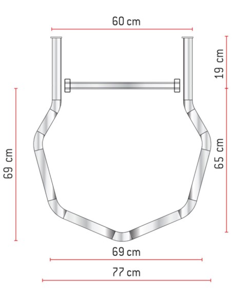 Escalera vertical de seguridad con jaula y descansillo SVS1-880