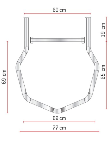 Escalera vertical de seguridad con jaula y descansillo SVS1-1328