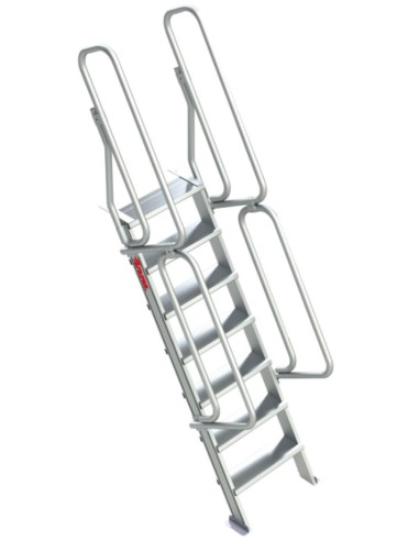 Escalera de aluminio fija para entreplantas y altillos | Inclinación 60º 7 Peldaños SG60-07