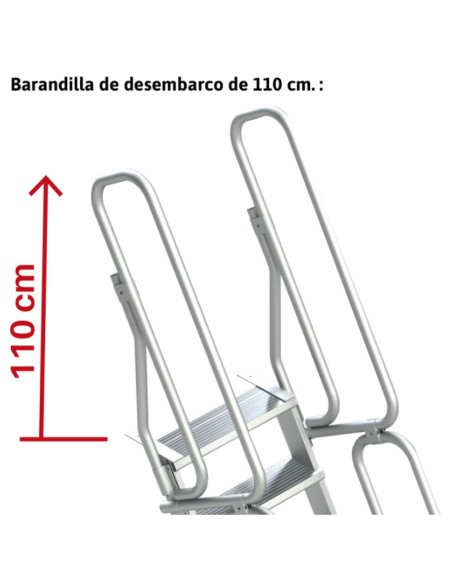 Escalera de aluminio fija para entreplantas y altillos | Inclinación 60º 12 Peldaños SG60-12