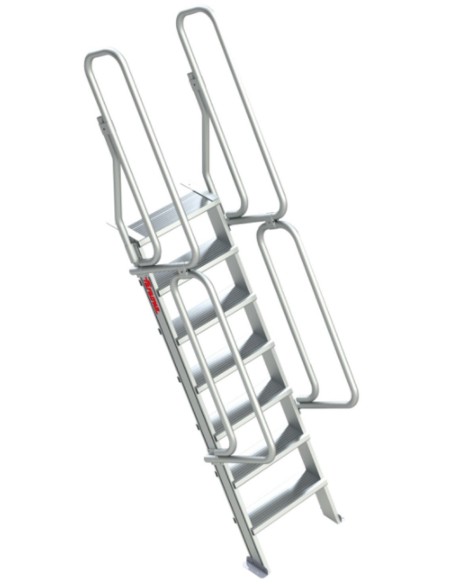 Escalera de aluminio fija para entreplantas y altillos | Inclinación 60º 14 Peldaños SG60-14