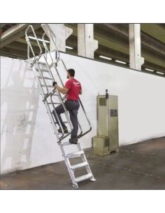 Escalera de aluminio fija para entreplantas y altillos | Inclinación 60º 16 Peldaños SG60-16 2