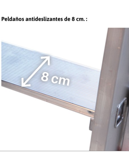 Escalera de apoyo con peldaños anchos EN1114 14 Peldaños