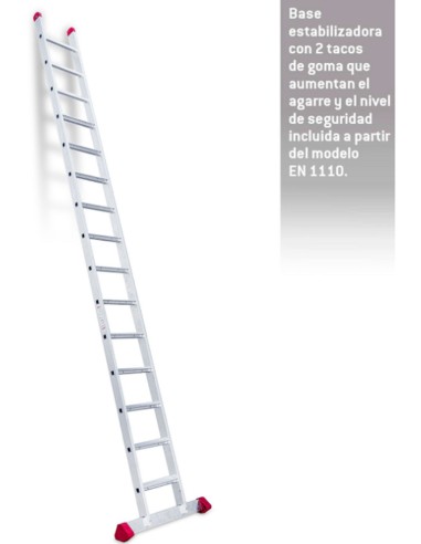 Escalera de apoyo con peldaños anchos EN1115 15 Peldaños