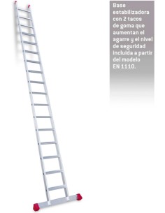 Escalera de apoyo con peldaños anchos EN1117 17 Peldaños