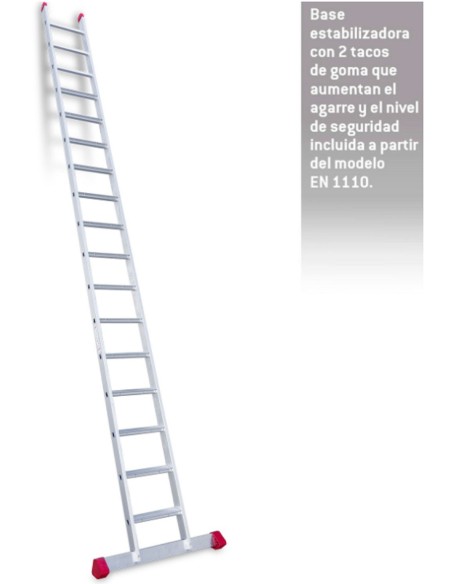 Escalera de apoyo con peldaños anchos EN1117 17 Peldaños