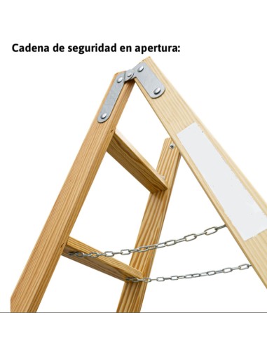 Escalera doble subida de madera barnizada LDB06 6+6 Peldaños