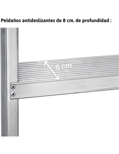 Escalera agrícola de doble subida  8+8 Peldaños  T808
