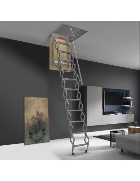 Escalera escamoteable para techo en acero galvanizado 50X100 Cm