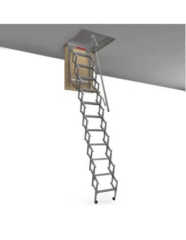 Escalera escamoteable para techo en acero galvanizado 70X110 Cm