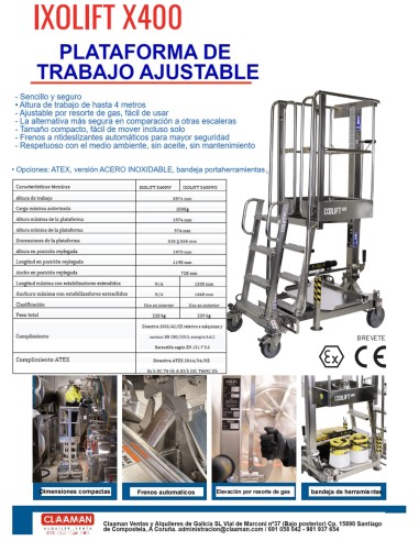 Plataforma de escalera movil IXOLIFT  400WS