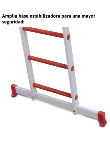 Escalera multiusos de 3 tramos de fibra de vidrio  8+8+8 Peldaños