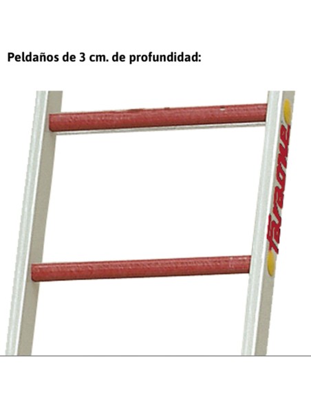 Escalera extensible de 2 tramos de fibra de vidrio 16+16 Peldaños