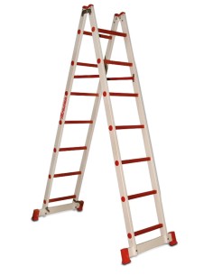 Escalera de doble subida de fibra de vidrio 2TFVT-14