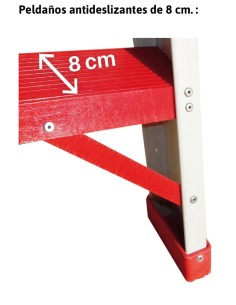 Escalera de tijera en fibra de vidrio con peldaños cómodos PAF03 2