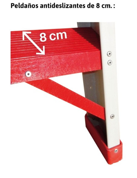 Escalera de tijera en fibra de vidrio con peldaños cómodos PAF05