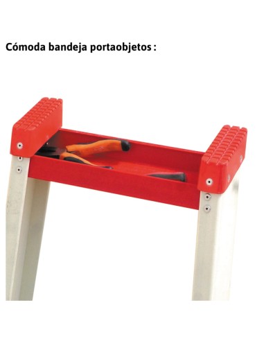 Escalera de tijera en fibra de vidrio con peldaños cómodos PAF05