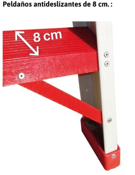 Escalera con plataforma y barandilla de seguridad de fibra de vidrio  ALFI07