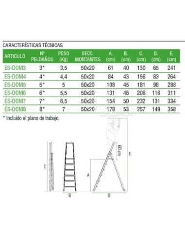 Escalera de tijera para uso doméstico ES-DOM3