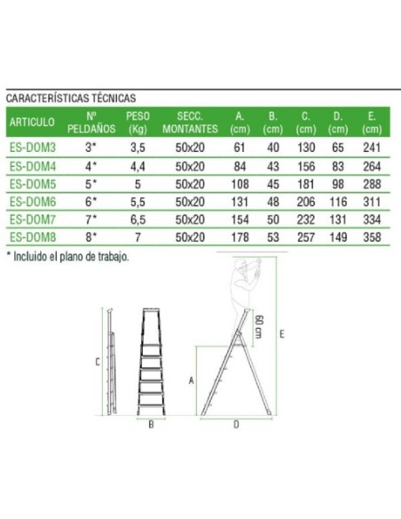 Escalera de tijera para uso doméstico ES-DOM6 6 Peldaños