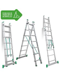 Escalera de bricolaje de 2 tramos ES-DOBLE7  7+7 Peldaños
