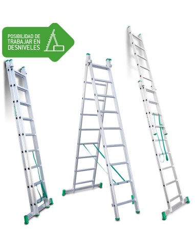 Escalera de bricolaje de 2 tramos ES-DOBLE9  9+9 Peldaños
