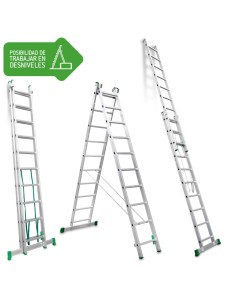 Escalera de bricolaje de 2 tramos ES-DOBLE10   10+10 Peldaños