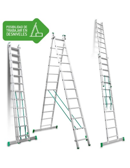 Escalera de bricolaje de 2 tramos ES-DOBLE12   12+12 Peldaños