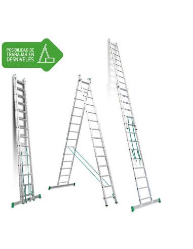 Escalera de bricolaje de 2 tramos ES-DOBLE14 14+14 Peldaños