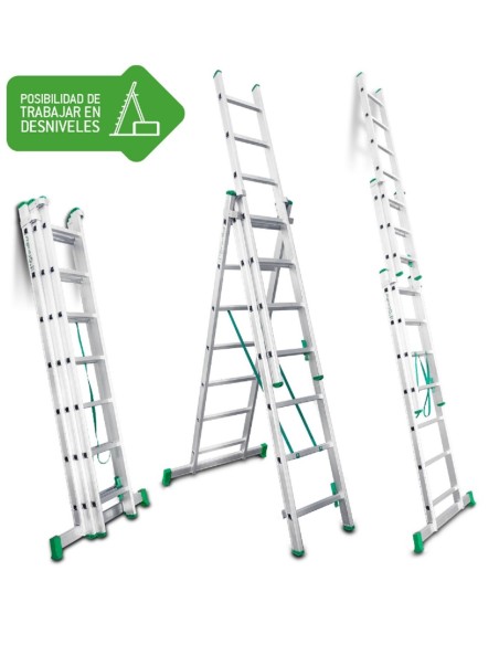 Escalera multiusos de 3 tramos   7+7+7   ES-TRIPLE7