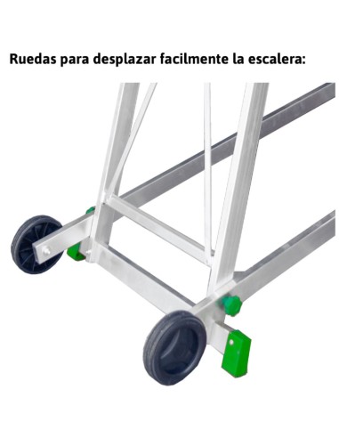 Escalera de almacén con plataforma y ruedas  5 Peldaños  ES-SM100