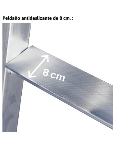 Escalera de almacén con plataforma y ruedas 7 Peldaños ES-SM200