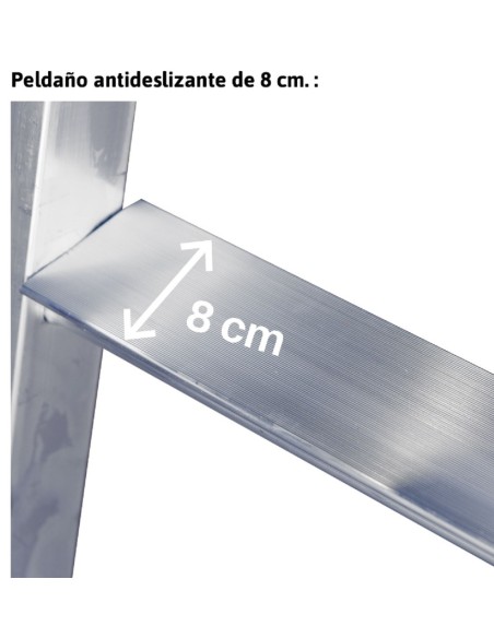 Escalera de almacén con plataforma y ruedas 8 Peldaños ES-SM250