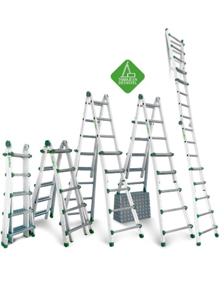 Escalera telescópica multiusos de uso doméstico  6+6 Peldaños   ES-TELE3X4