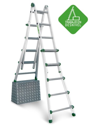 Escalera telescópica multiusos de uso doméstico  6+6 Peldaños   ES-TELE3X4