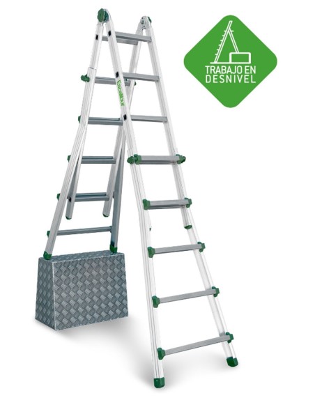 Escalera telescópica multiusos de uso doméstico  6+6 Peldaños   ES-TELE3X4