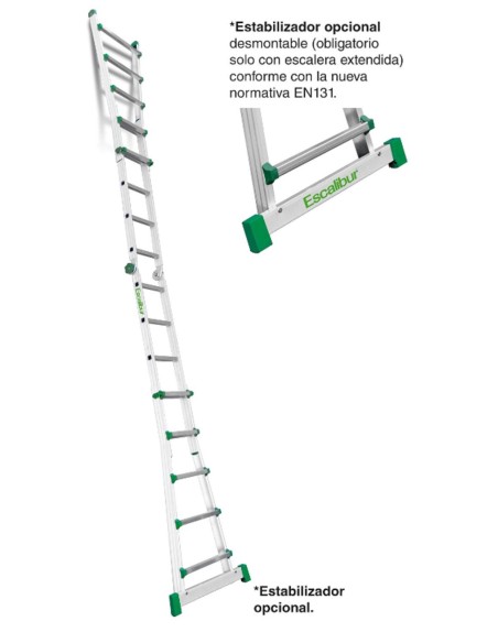 Escalera telescópica multiusos de uso doméstico  6+6 Peldaños   ES-TELE3X4