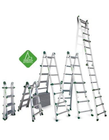 Escalera telescópica multiusos de uso doméstico 8+8 Peldaños ES-TELE4X4