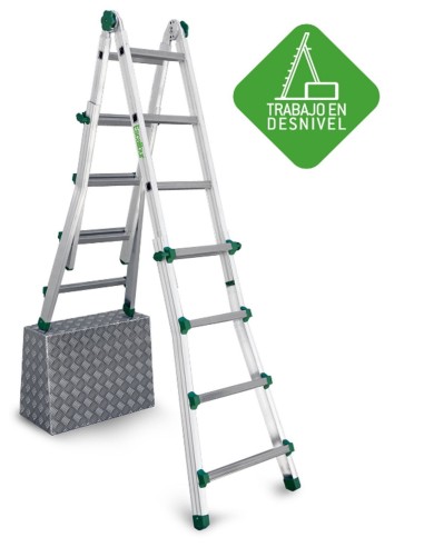 Escalera telescópica multiusos de uso doméstico 8+8 Peldaños ES-TELE4X4