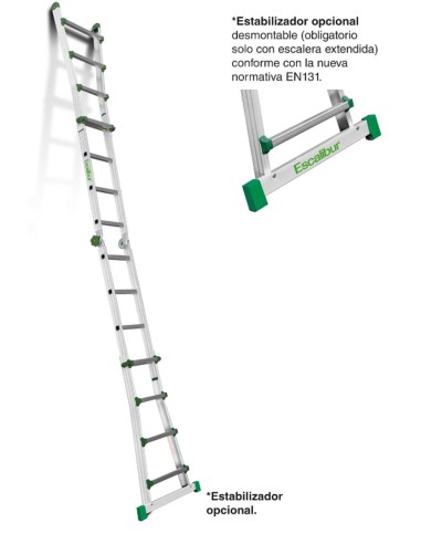 Escalera telescópica multiusos de uso doméstico 8+8 Peldaños ES-TELE4X4