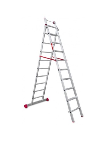 Escalera multiuso de 2 tramos con peldaños cómodos EN1408 7+8 Peldaños