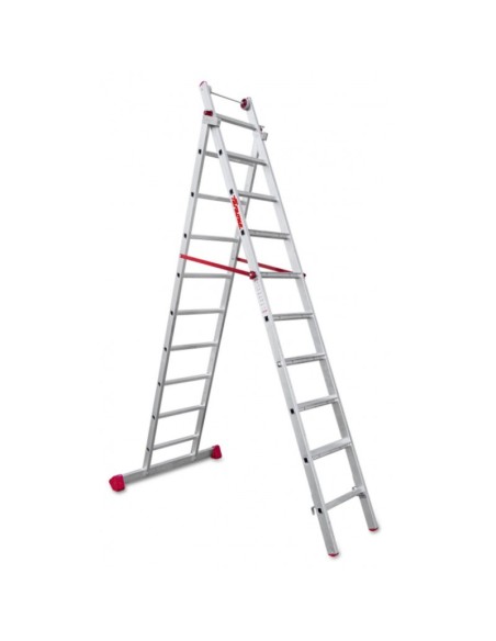 Escalera multiuso de 2 tramos con peldaños cómodos EN1408 7+8 Peldaños