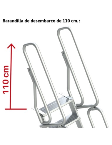 Escalera de aluminio fija para entreplantas y altillos | Inclinación 60º 4 Peldaños SG60-04