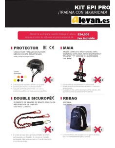 kit Epis: casco, arnés, amarre doble, mochila