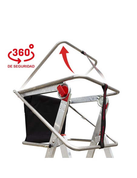 Escalera con amplia plataforma y altura regulable PLS6.7